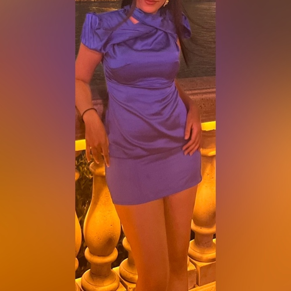 Silk blue dress